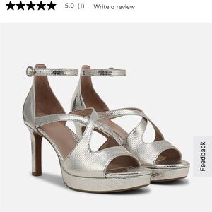 Naturalizer Silver Strappy Heels